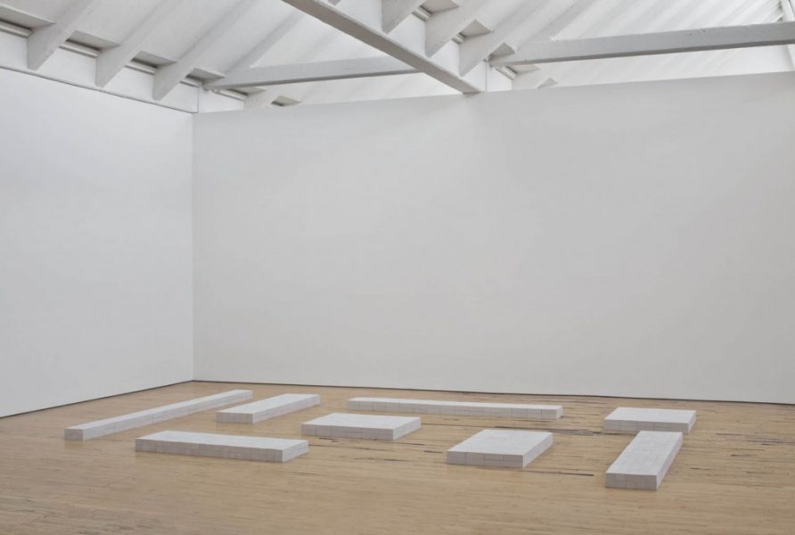 Installation view, Carl Andre: Sculpture as Place, 1958–2010, Dia:Beacon, Riggio Galleries, Beacon, New York. May 5, 2014–March 2, 2015. Art © Carl Andre/Licensed by VAGA, New York, NY. Photo: Bill Jacobson Studio, New York. Courtesy Dia Art Foundation, New York.