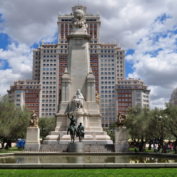 Cervantes in Plaza de Espana, Madrid