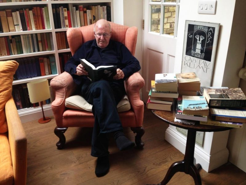 Clive James in his library, summer 2015