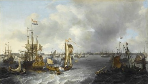 Ludolf Bakhuizen, View of Amsterdam with Ships in Harbour, 1666 (oil on canvas, 128 x 221 cm). Paris, Louvre